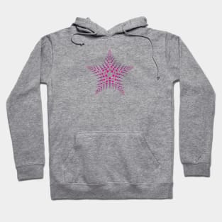 Hot pink fractal star - beautiful design for girls and women Hoodie